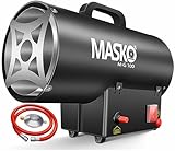 Masko® Gasheizgebläse Gasheizer Heizkanone Gasheizstrahler 10 KW Bauheizer Gas Heizgerät heizstrahler Heißluftgenerator inkl. Gasschlauch & Druckminderer Heizgebläse für handelsübliche Gasflaschen