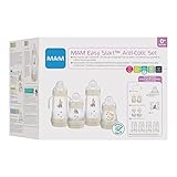 MAM Easy Start Anti-Colic Babyflaschen Set, mitwachsende Baby Erstausstattung mit Schnuller, Flaschen & Griffen, Baby Geschenk Set, ab Geburt, Elefant