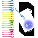 Gvolatee 18 Stück Zauberstifte Kinder UV Licht, UV Stift mit 18 Notizbuch, Geheimstift mit Uv-Licht, Stift Unsichtbar zum Schreiben Geheimer Nachrichten, Gastgeschenke, Mitgebsel, Kindergeburtstag