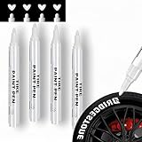 JUXINE PROFI-SET 4x Reifenmarkierungsstift Weiß | Ölbasierter Reifenstift für Auto & Motorrad | Wasserdichter Reifenmarker | Für Keramik, Holz, Leder, Kunststoff | Inkl. (4)