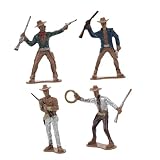 Toyvian 4 Miniatur Cowboy Figuren Für Western Party Dekorationen Und Heimdekoration Cowboy Modell Statue Für Sammler Und Enthusiasten Western Partydeko