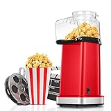 FOHERE® Popcornmaschine-1400W Süßes Popcorn Maker-Pops In 2 Minuten-17 Tassen-Für 4-6 Personen-Aluminium-Antihaft-Innentopf-öLfreier-Fettarmer Snack-Hausgemacht-Einzigartiges Design