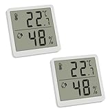 TFA Dostmann 2er SET Digitales Thermo-Hygrometer Innen, 30.5059.02.02, Thermometer und Luftfeuchtigkeit, Raumthermometer, für Raumklimakontrolle, Luftfeuchtigkeitsmessgerät, weiß