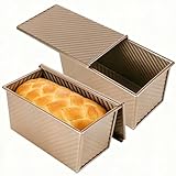 Hikaproligt Toastbrot Backform mit Deckel, 450g, 2PCS Antihaftbeschichtung Pullman Kastenform Toast Brotbackform, Belüftungslöcher zum Gleichmäßig backen, Carbonstahl – Perfekt für Brotbacken im Ofen