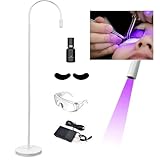 OXFUZZ Uv-Nagellampe,395-400nm Led Wimpern Beauty Floor Lampe-Kleber/Augenklappen/Brille,5w Drehbare Uv-Lampen FüR Gel-NäGel FüR Nagellack AushäRtung,Nagellampe FüR Home DIY Salon ManiküRe,White