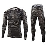 Thermounterwäsche Funktionswäsche Winter Suit Herren Unterwäsche Set, Herren Ski Thermo Unterwäsche Langarm Unterhemd + Thermo Lange Unterhose