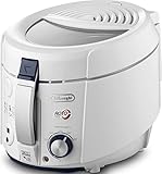 De'Longhi RotoFry F38436.W Roto-Fritteuse, 1,2 kg Fassungsvermögen, Easy Clean System, Antihaftbeschichtung, herausnehmbarer Frittierbehälter, Ölablauffunktion, 1800 Watt, Weiß