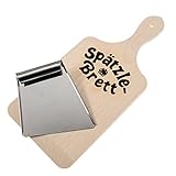 SIDCO Spätzlebrett Spätzle Set mit Schaber Holz Holzbrett Spätzleschaber Spätzlehobel