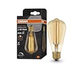 OSRAM Lamps 1906 LED-Lampe mit Gold-Tönung, 8,8W, 806lm, Edison-Form mit 64mm Durchmesser&E27-Sockel, warmweiße, gerades Filament, dimmbar, bis zu 15 Stunden Lebensdauer, 60W-Ersatz, 4058075761537