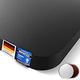 DESKSPACE Tischplatte - 2,5 cm Massive Schwarze Schreibtischplatte 180x80 cm, Ideale Holzplatte für den Höhenverstellbaren Schreibtisch, Esstisch und Mehr, Langlebige Arbeitsplatte