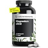 Premium Magnesiumcitrat – 365 Kapseln – Hochdosiert: 2320mg (davon 360mg elementares Magnesium) pro Tagesdosis – Ohne Zusätze – vegan, laborgeprüft und in Deutschland produziert