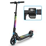 EVERCROSS EV06C Elektroscooter, 6.5'' Faltbarer E Scooter für Kinder 6-12 Jahren, bis zu 15 km/h & 8 km, LED Display, Bunte Leuchten, Leichter Elektroroller Kinder