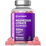 Magnesium Gummibärchen 1300mg | Magnesiumcitrat Gummies mit Vitamin C | Für Müdigkeit, Nervensystem & Elektrolyte (EFSA) | Alternative zu Eisentabletten | 60 Vegane Gummies | by Horbaach