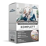 IVARIO Schimmeltest Komplett, Experten-Komplettanalyse im Labor für Schimmelpilze auf Oberflächen & Wänden, zusätzliche Untersuchung der Raumluft auf Schimmelsporen, Einfache Probenahme