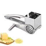 Générique 20 x 10,5 x 8 cm Käsemühle, drehbar, aus Edelstahl, Käsereibe, Käsereibe, Handkäsereibe, professionell, Käsereibe und Butter, herausnehmbar, mit Kurbel