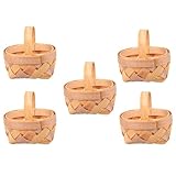 BESPORTBLE Kleiner Flechtkorb 5 Stück Handgefertigte Kleine Holzkorb Deko für Blumenarrangements Geschenk und Dekokorb Geeignet für Hochzeit Party Zuhause Büro