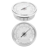 EPIGEIST 2 Kleiner Raumthermometer Analog für Innen Kompaktes Wand Thermometer aus Silber Präzise Temperaturüberwachung für Gewächshaus Sauna und Zuhause