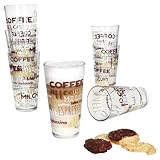 MamboCat 6er Set Candy Latte Macchiato Gläser mit Schrift-Dekor I 380 ml I stapelbare Kaffee-Gläser für Eis-Kaffee, Cafe au Lait, Frappé & Co.