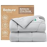 BEDSURE Kühldecke Bett Sommerdecke 150x200 - Kühldecken zum Schlafen Bettdecke 150x200 - Arc-Chill Q-Max 0,4 Doppelseitige Kühlende Decke Leicht Bettdecke Ohne Bezug Cooling Blanket Oeko-TEX, Grau