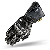 SHIMA STR-2, Motorrad Handschuhe Touchscreen Sommer Leder Sport Carbon Touchscreen Herren Motorradhandschuhe mit Protektoren, Schwarz, Größe XL