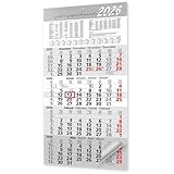 4 Monatskalender 2026 Wandkalender mit Schieber – Kalender 2026 Wandkalender zum Aufhängen – Übersichtlicher Kalender 4 Monate groß mit Schulferien, 59 x 30 cm