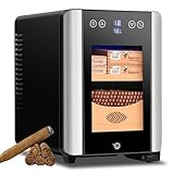 Elektrischer Zigarren-Humidor, intelligente Temperaturregelung für optimale Lagerung, leiser Betrieb mit Zedernholzregal & LED-Anzeige, perfekt für Zigarrenliebhaber
