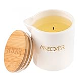 ANSOYER Massagekerze, feuchtigkeitsspendend und nahrhaft für Home SPA (Granatapfel 1, Weiße Keramik)