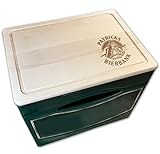 Unikatolo Bierkastensitz Mobile Bierbank mit Name personalisiert, Geschenkidee für Männer Oktoberfest Vatertag Geburtstag Bierkasten Hocker Holz Schneidebrett Holzbrett Gravur, Biergeschenk