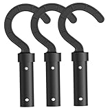 Ercoiong 3pcs Pool-Haken für Stangen, 3, 7 x 8 Zoll schwarzer Bemerchen-Pool-Roboterhaken für Stangen vorgeboren