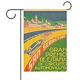 Großer Preis von San Sebastián, Spanien, 1933, 47 x 32 cm, Flaggen für den Außenbereich, saisonale Weihnachts- und Feiertagsgirlande, Gartenflagge, Winterflagge