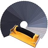 AUMAYCO 48 Stück Schleifpapier-Sortiment mit Schleifklotz – Körnung 120 bis 7000, Grob bis Fein Schleifpapier für Holz, Wände und Auto - Inklusive Handschleifblock