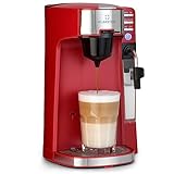 Klarstein 2-in-1 Kleine Kaffeemaschine, Tee- maschine, 1180W Kaffeemaschine mit Milchschäumer, Kaffeeautomat für Gemahlenen Kaffee, 6 Modi, Kaffeemaschine für Latte Macchiato & Tee