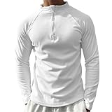 Generisch Herren Sportliches Langarmshirt mit Reißverschluss - Funktionsshirt mit Stehkragen | Atmungsaktives Fitness Oberteil für Training und Freizeit