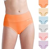 QINCAO Unterhosen Damen 6er Pack Unterwäsche Stretch Baumwolle Slips Weich Pantys Hohe Taillen Slip