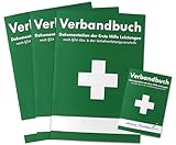 3er - Pack Verbandbuch - Meldeblock für Arbeitsstätten (GRÜN - DIN A5) - einzeln entnehmbare Seiten (DSGVO konform) Verbandbücher aktuelle Ausgabe