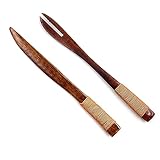 YCHUCH Holzmesser Set Kuchen Cupcake Rustikales Besteck Party Dessertgabel Messer Für Zuhause Party Dessertmesser