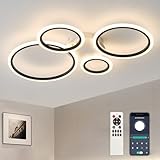 Tetipa LED Deckenleuchte Dimmbar, 40W-80W Deckenlampe LED Wohnzimmerlampe mit Fernbedienung APP Farbwechsel, Moderne Wohnzimmerlampe Dimming Deckenbeleuchtung Schlafzimmerlampe