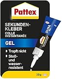 Pattex Sekundenkleber Ultra Gel, extra starker & flexibler Superkleber, stoß- & wasserresistentes Sekundenkleber Gel für z. B. Gummi, Leder, Holz, 1 x 10g