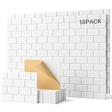 Soundsbay Akustikplatten selbstklebend 18 Stück, Schallschutz Wand Rechteckiger Ziegeltyp Schallschutzplatten, Akustikpaneele für Akustische Behandlung und Wanddekoration 30x40x0.9cm (Weiß)