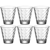 Leonardo Optic Trink-Gläser 6er Set, spülmaschinengeeignete Saft oder Wasser Gläser, Trink-Becher aus Glas mit Muster, 215 ml, 012683