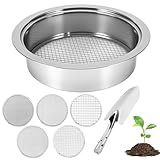 DEECOZY Gartensieb aus Edelstahl, Bodensieb für die Gartenarbeit mit 5 Austauschbaren Feinsieben Ø 1,3,6,9,12 mm, 1 Handspaten, Kompostsieb für Erde, Steine, Kompost, Unkraut, Sand, Schotter, Saatgut