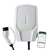 FAMATEL – E-3lectric Wallbox Advance Solar | Ladegerät für Elektroautos mit Solar-Kompatibilität | Typ 2 | 22 kW | 5 m langes Kabel | Bluetooth + App | RFID-Karte | IP54 | IK08 | Innen/Außen