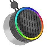Bluetooth Dusch-Lautsprecher, Tragbarer kabelloser Lautsprecher Saugnapf, Bluetooth-Lautsprecher mit RGB-Lichtern, 360° HD-Soundunterstützung, TF-Karte, Duschradio für