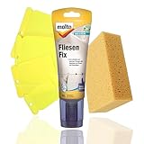 Molto Fliesenfix Fertigspachtel Set mit Spachtel und Schwamm (Set Weiß)