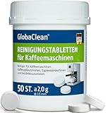 50 Reinigungstabletten für Kaffeevollautomaten & Kaffeemaschinen - 2g - Kompatibel mit Jura, Siemens, Delonghi, Philips, Saeco, Melitta, Krups, Bosch, Miele uvm.