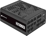 Corsair HX1000i Vollmodulares ultraleises ATX-Netzteil (Drei EPS12V-Anschlüss, Flüssigkeitsgelagerter Lüfter, Zero RPM-Lüftermodus, 80 PLUS Platinum-Effizienz) Schwarz