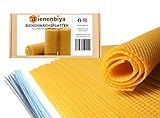 100% Reine Bienenwachsplatten (18 STK. - 19,5x39,5 cm) 1.4 kg, Mittelwände Zander für Imker Rähmchen, Kerzenherstellung und zum Basteln, varroazid-frei Bienenwachsplatten aus natürlichem Bienenwachs