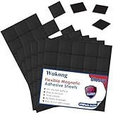 Wukong 25x25mm Magnetplättchen Selbstklebend 150 Stück - 3M Kleber, Selbstklebende Magnete Flache Magnete, Flexible Magnetfolie selbstklebend für Fotos & mehr