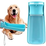 SOICTA Hundetrinkflasche für Unterwegs zum Gehen 19 OZ oder 12 OZ Tragbare Hunde Wasserflasche für Welpen Kleine Mittel Große, Trinkflasche Wassernapf Gadget (19OZ Blau)