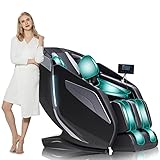 HealthRelife Ganzkörpermassagesessel mit Bodyscan 3D-Robotische Hände Intelligente Shiatsu Massagesitzauflage mit Sprachfunktion Rückenheizung(Schwarz)